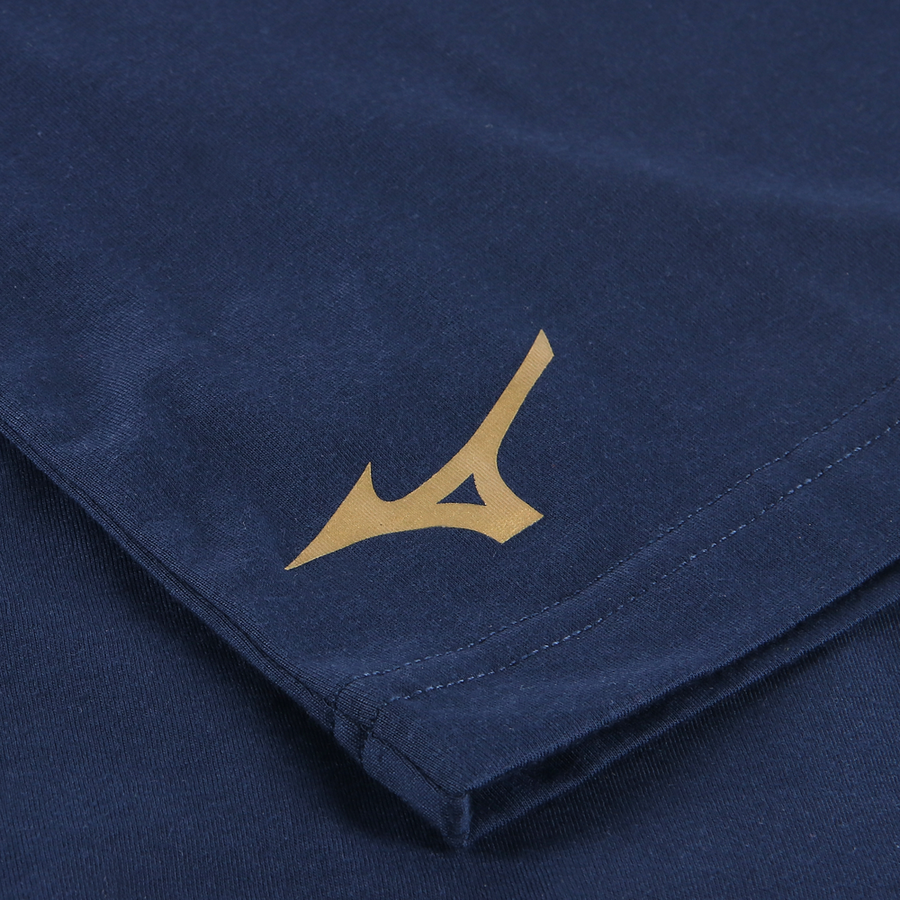 Mizuno 125th Anniversary S.S. Lazio Cotton Tee Logo Men Navy